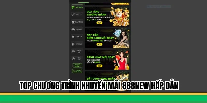 Các chương trình khuyến mãi 888new thịnh hành
